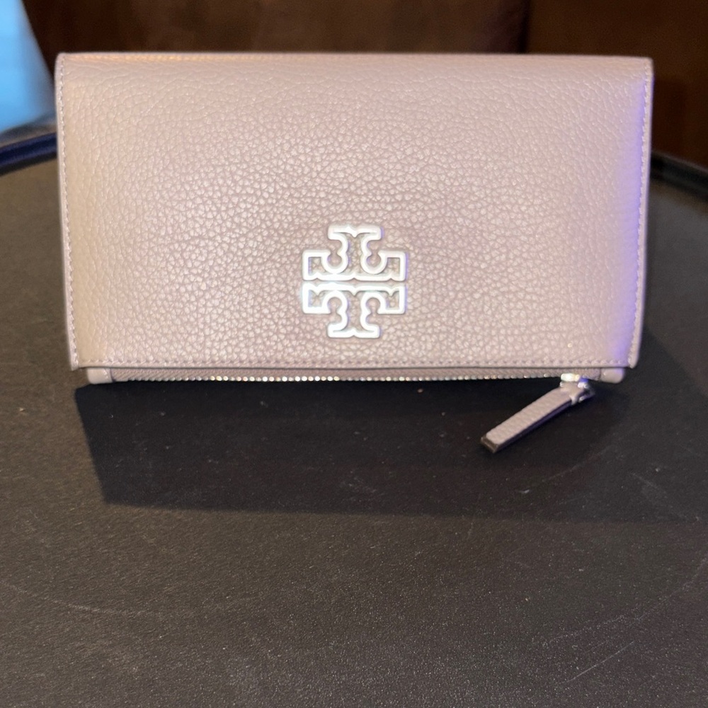 Tory Burch Taupe Leather Wallet